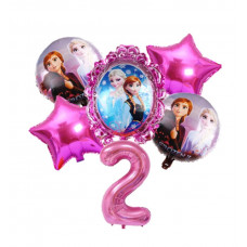 Frozen folie ballonnen - verjaardag 2 of 3 jaar - 6 delig