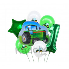Tractor folie ballonnen set 7 delig verjaardag 1 - 3 - 4 jaar