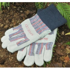 Werkhandschoen kind tuin handschoenen stof en leer