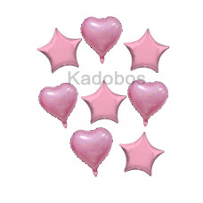 ballonnen ster en hart roze - 40 cm