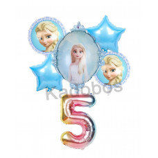 Frozen folie ballonnen set 6x verjaardag 4 - 5 jaar