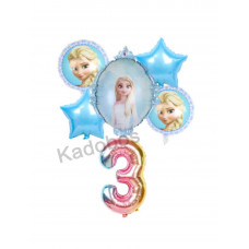 Frozen folie ballonnen set 6x verjaardag 3 - 4 - 5 jaar