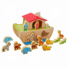 Ark van Noach vormen ark hout + 16 figuren 