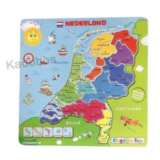 Legpuzzel Nederland hout met plaatsnamen