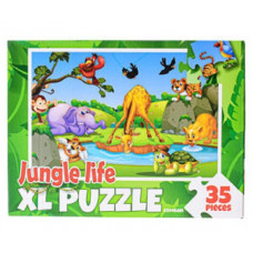 Vloerpuzzel XL jungle dieren 35 stuks